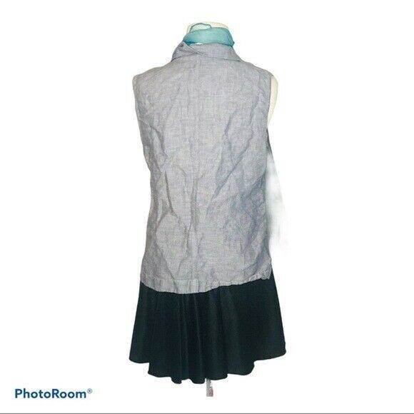 Coastal Minimalist Summer Linen Blend Sleeveless Button Down Shirt Ann Taylor 8 - Picture 7 of 7